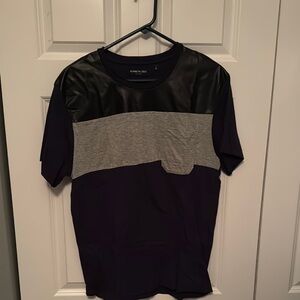Kenneth Cole Black and Gray Short Sleeve Tee